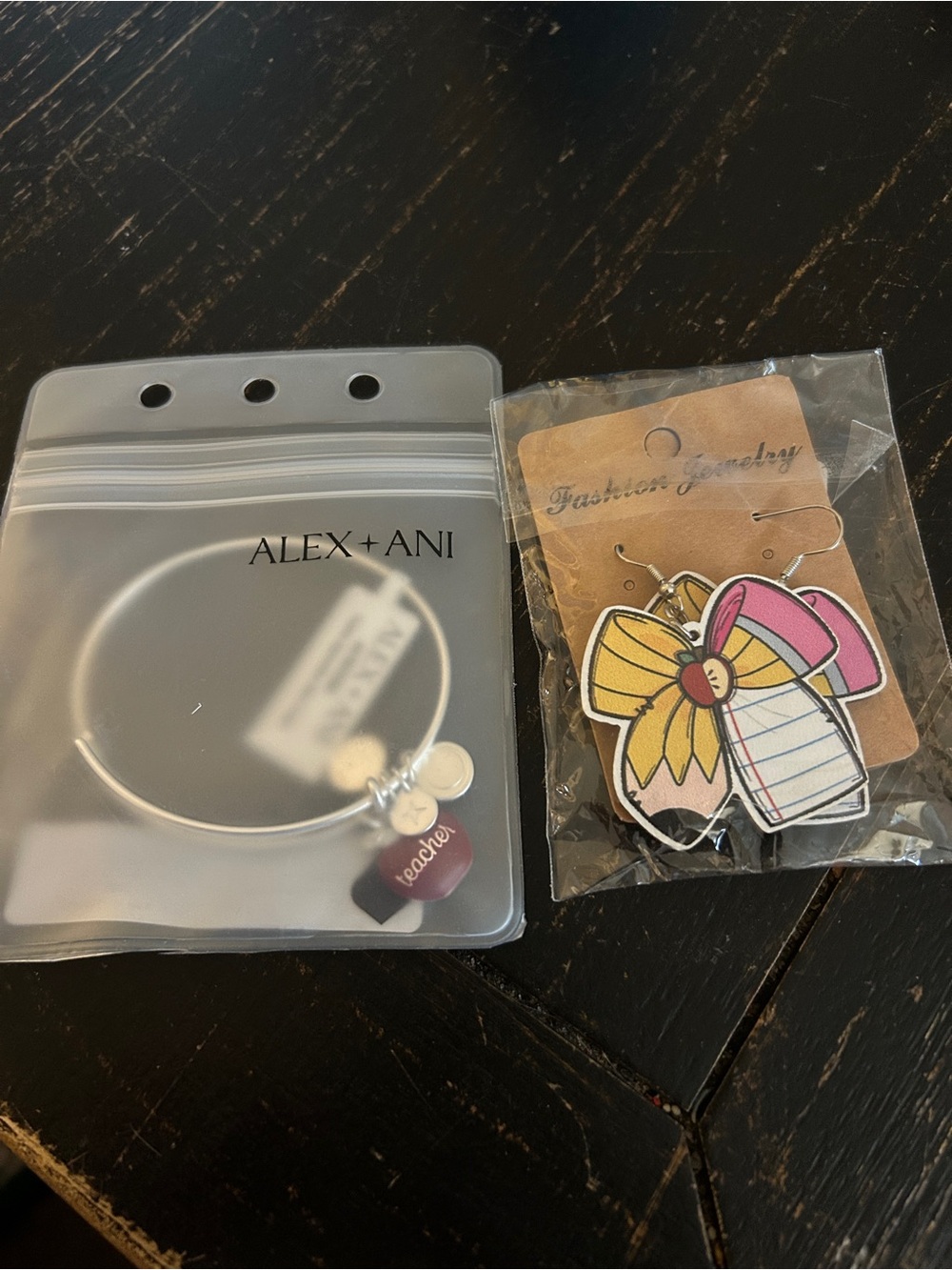 ALEX AND ANI Teacher Bangle and earrings